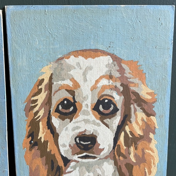 Vintage 70s Paint By Number Spaniel Beagle Dog Paintings - Picture 5 of 10